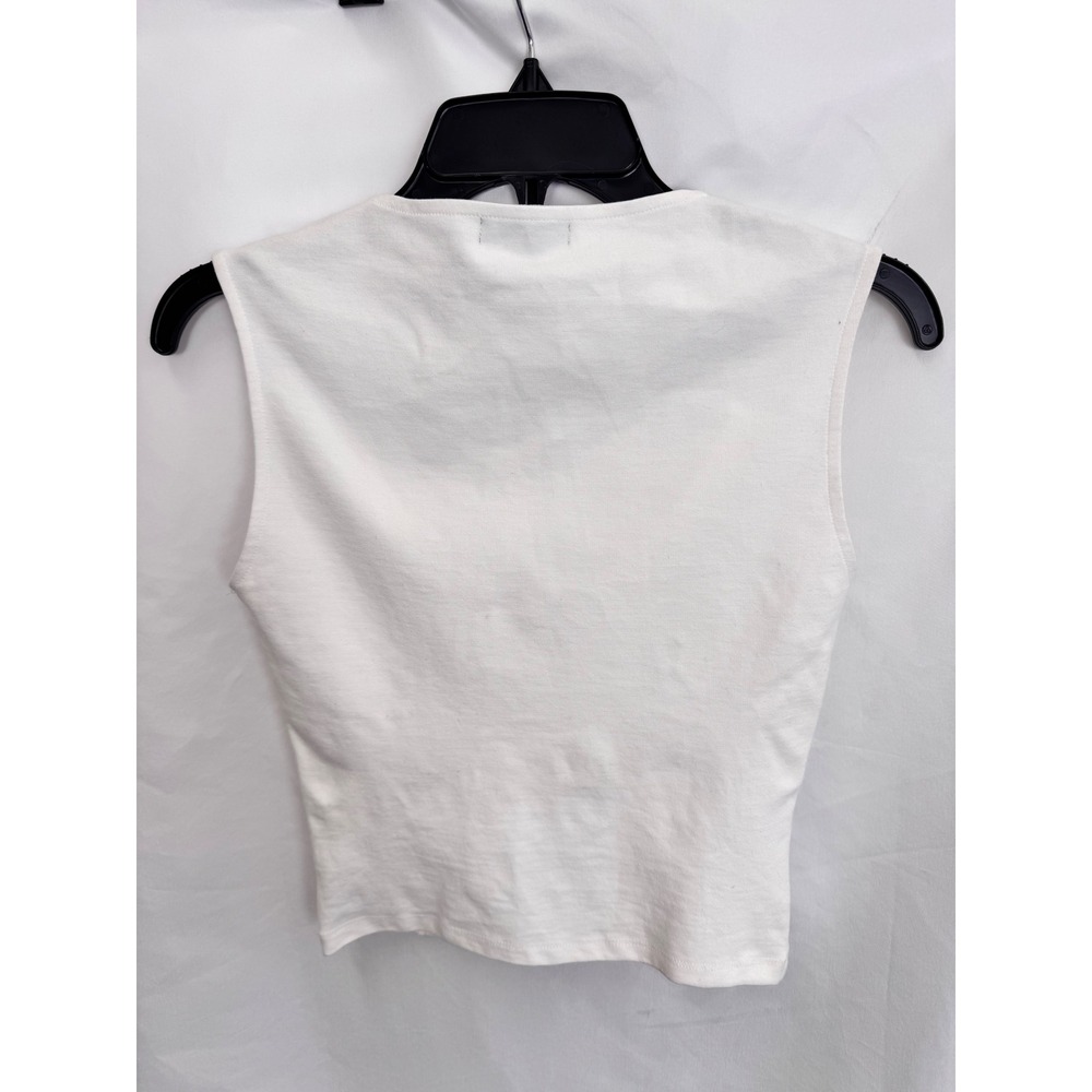 Aqua White Scoop Neck Tank Top - Picture 3 of 7